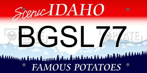 BGSL77 Idaho License Plate