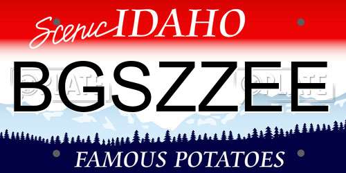 BGSZZEE Idaho License Plate