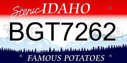 BGT7262 Idaho License Plate