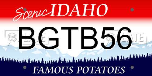 BGTB56 Idaho License Plate