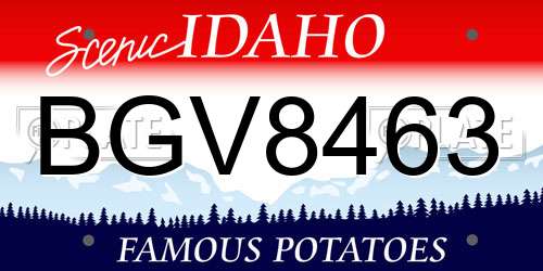 BGV8463 Idaho License Plate