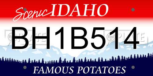 BH1B514 Idaho License Plate