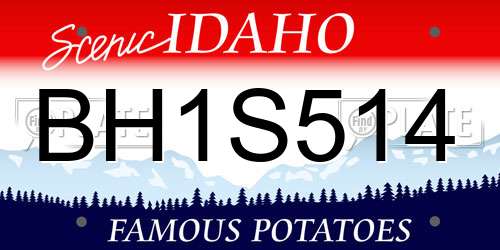 BH1S514 Idaho License Plate
