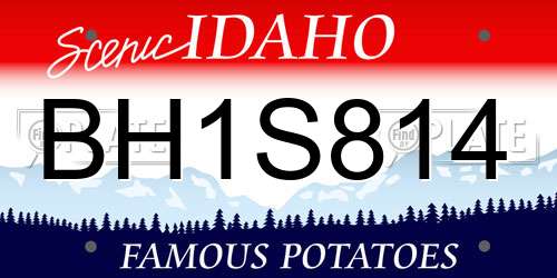 BH1S814 Idaho License Plate
