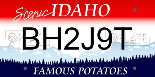 BH2J9T Idaho License Plate