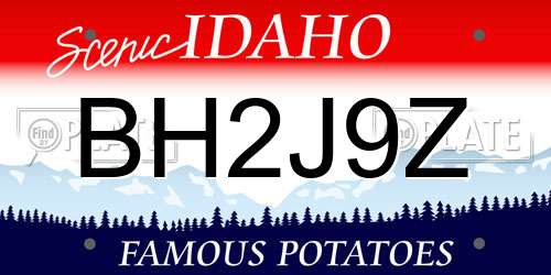 BH2J9Z Idaho License Plate