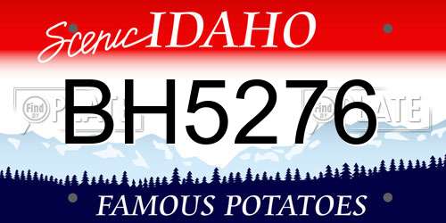 BH5276 Idaho License Plate