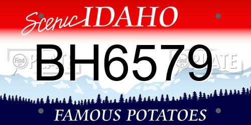 BH6579 Idaho License Plate