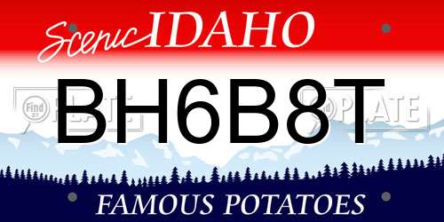 BH6B8T Idaho License Plate