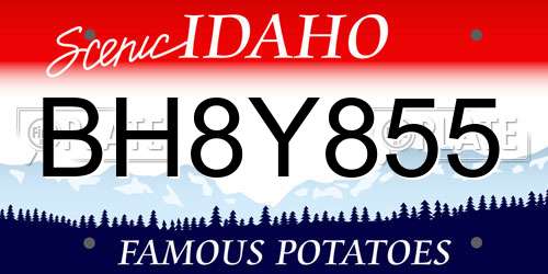 BH8Y855 Idaho License Plate