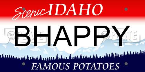 BHAPPY Idaho License Plate