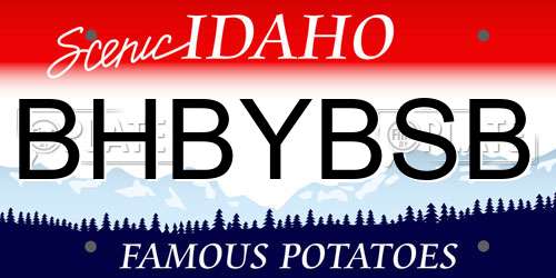 BHBYBSB Idaho License Plate