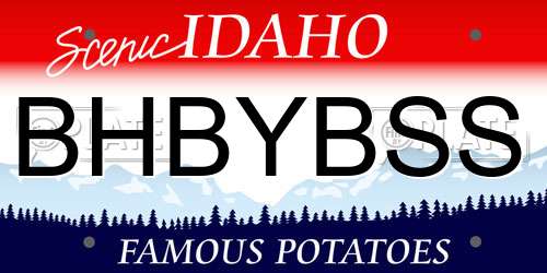 BHBYBSS Idaho License Plate