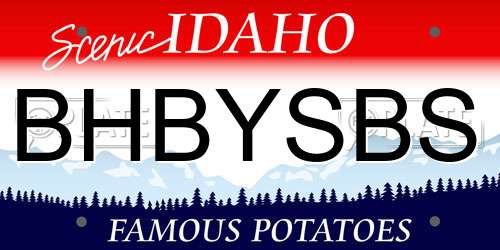 BHBYSBS Idaho License Plate