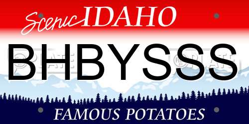 BHBYSSS Idaho License Plate