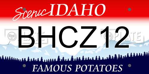 BHCZ12 Idaho License Plate