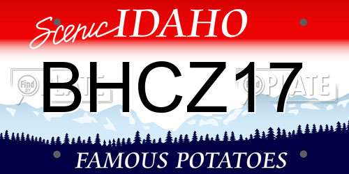 BHCZ17 Idaho License Plate