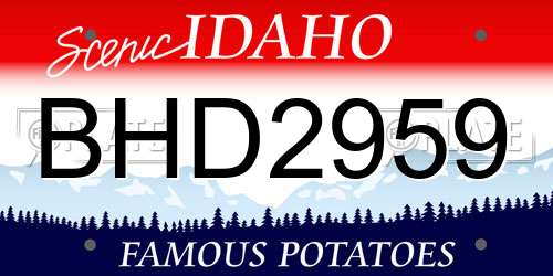 BHD2959 Idaho License Plate