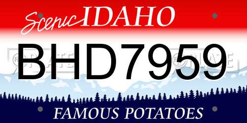 BHD7959 Idaho License Plate