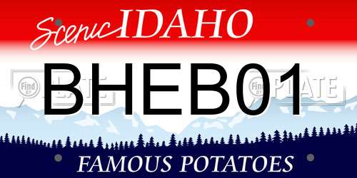 BHEB01 Idaho License Plate