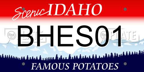 BHES01 Idaho License Plate