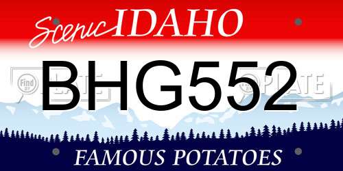 BHG552 Idaho License Plate