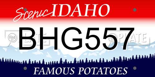BHG557 Idaho License Plate
