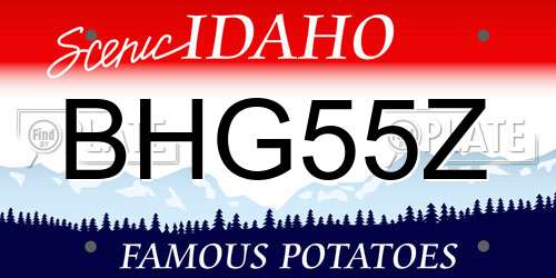 BHG55Z Idaho License Plate