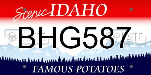 BHG587 Idaho License Plate