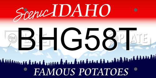 BHG58T Idaho License Plate