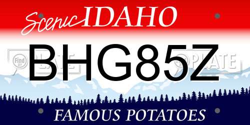 BHG85Z Idaho License Plate