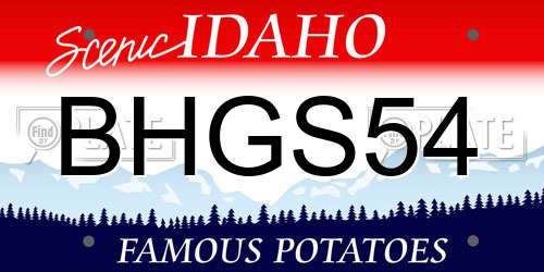 BHGS54 Idaho License Plate