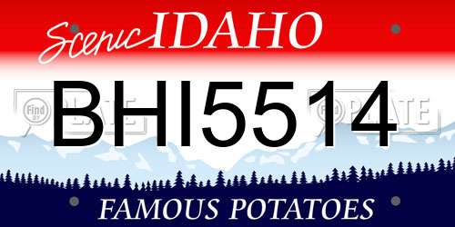 BHI5514 Idaho License Plate