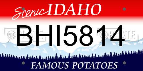 BHI5814 Idaho License Plate