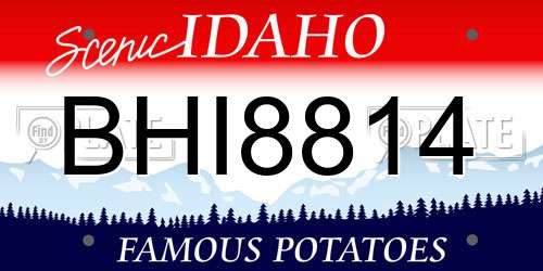 BHI8814 Idaho License Plate