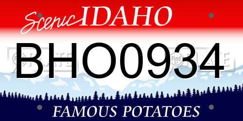 BHO0934 Idaho License Plate