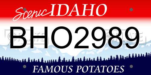BHO2989 Idaho License Plate