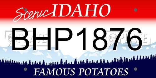BHP1876 Idaho License Plate