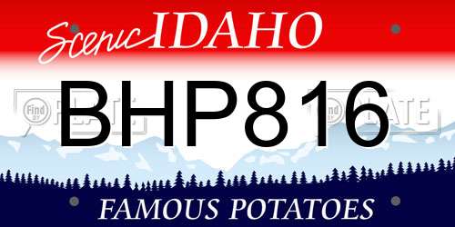 BHP816 Idaho License Plate