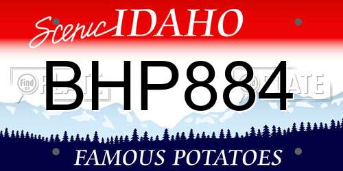 BHP884 Idaho License Plate
