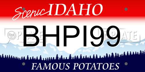 BHPI99 Idaho License Plate