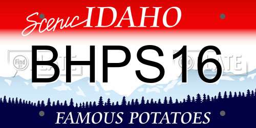 BHPS16 Idaho License Plate