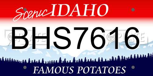 BHS7616 Idaho License Plate