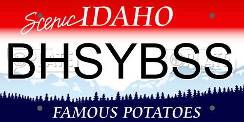 BHSYBSS Idaho License Plate