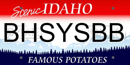 BHSYSBB Idaho License Plate
