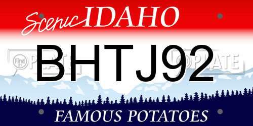BHTJ92 Idaho License Plate