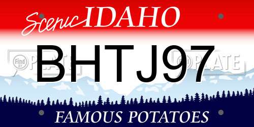 BHTJ97 Idaho License Plate