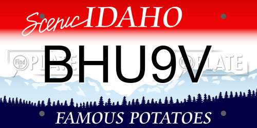 BHU9V Idaho License Plate