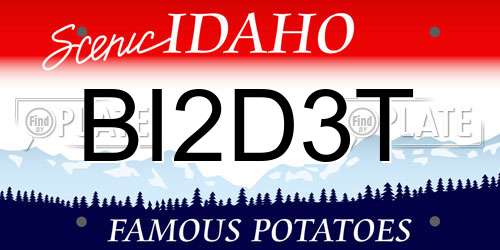 BI2D3T Idaho License Plate