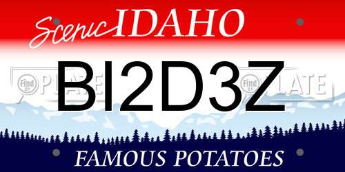 BI2D3Z Idaho License Plate